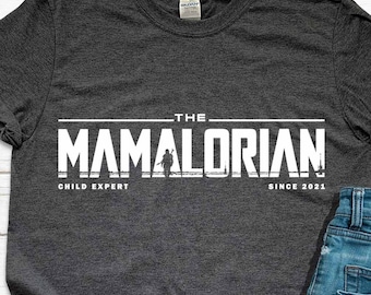 Mamalorian Shirt, New Mommy Gift, Personalized Mom Shirt, Star Wars Inspired, Pregnant Christmas Gift, Mom Birthday T-Shirt, Baby Shower