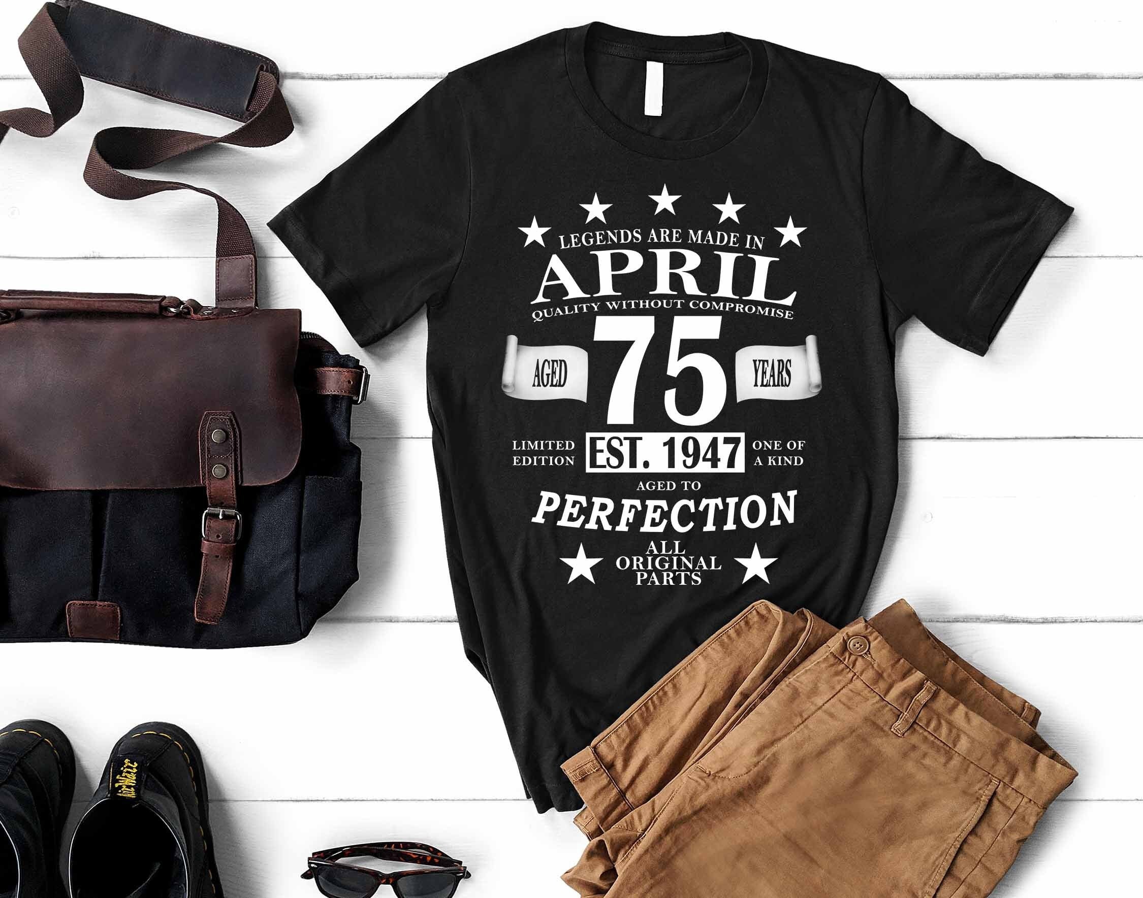 Discover Customized 75th April Birthday Vintage Custom T-Shirt