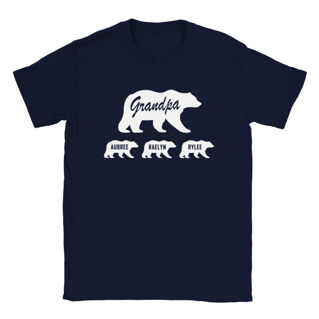 Grandpa Bear T-shirt, Unisex Men's Shirt, Grandpa T-shirt, Grandfather Shirt, Heather Sunset, Large