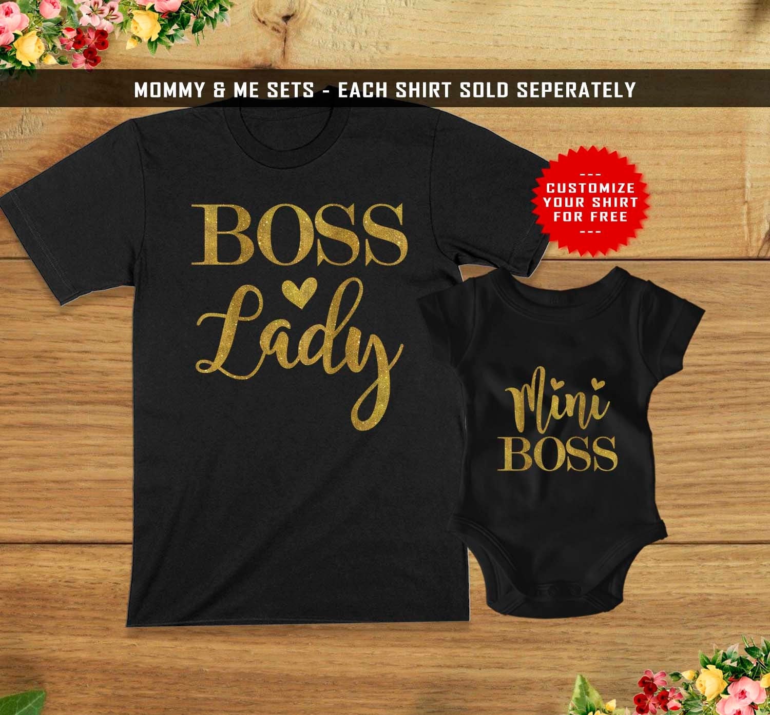 Lady Boss Mini Boss, Mommy \u0026 Me Shirts, Mommy and Me Outfits, First Time  Mom, Mom Baby Set, Newborn Baby Infant Bodysuits, Baby Shower Gift - Etsy, image size:1500x1394