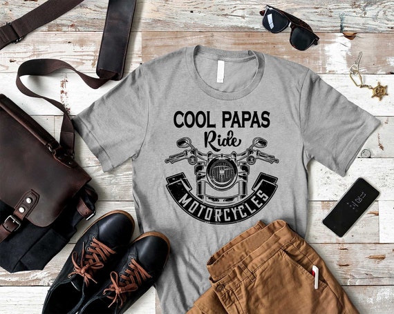 Cool Papas Ride Motorcycle Shirt, Biker Grandpa Shirt, Cool Grandpas Ride Motorcycles, Biker Gift, Christmas Gift Idea for Grandpa & Dad