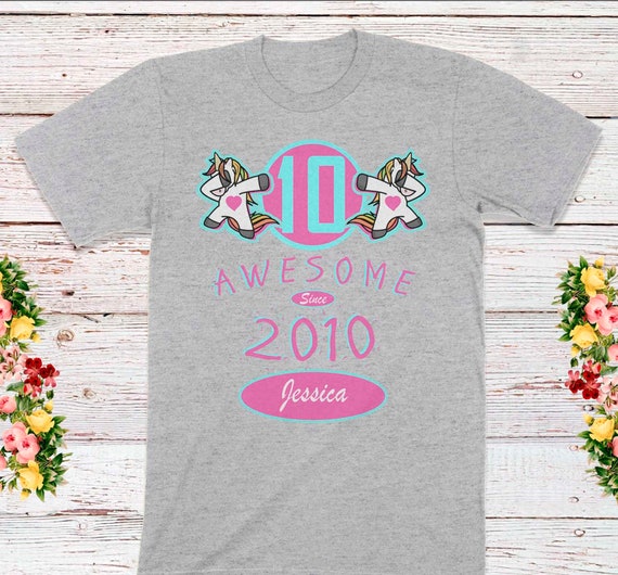 Kids 9th Birthday Girl Unicorn Shirt Awesome Since 2010 Gift T-Shirt Kids 9th Birthday Girl Unicorn Shirt Awesome Since 2010 Gift T-Shirt