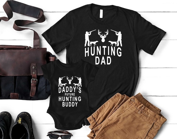 Matching Hunting Dad and Son Shirt, Daddy and Me Bodysuit Set