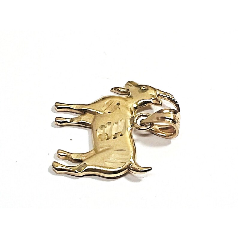 REAL 10k Yellow Gold Diamond GOAT charm pendant Real Greatest Of All Time | UK