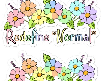 Rainbow Flower Sticker Set: Neurodiversity Acceptance, Indoor Vinyl (Set of 2)