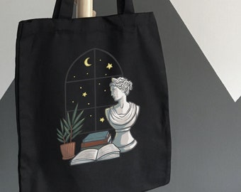 Dark Academia Eco Tote Bag | Literary Art Greek Mythology Book Lover Artemis Night Sky