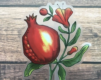 Persephone's Pomegranate Clear Sticker