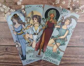 Bundle: Bookmark Set Women of Greek Mythology | Medusa Athena Persephone Artemis Original Artwork