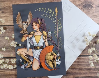 Postcard: Athena Goddess of Wisdom | Greek Mythology Art Print