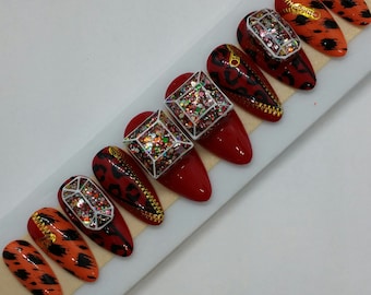 Pretty Purse - Handmade Glue On Nails | Korean Nails | Japanese Nails | False Nails | Fake Nails | Gel Nails | 3D Nail Art