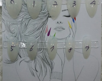Kit di dimensionamento - Unghie fatte a mano con colla / Unghie coreane / Unghie giapponesi / Unghie finte / Unghie finte / Unghie in gel / Nail art 3D / San Valentino