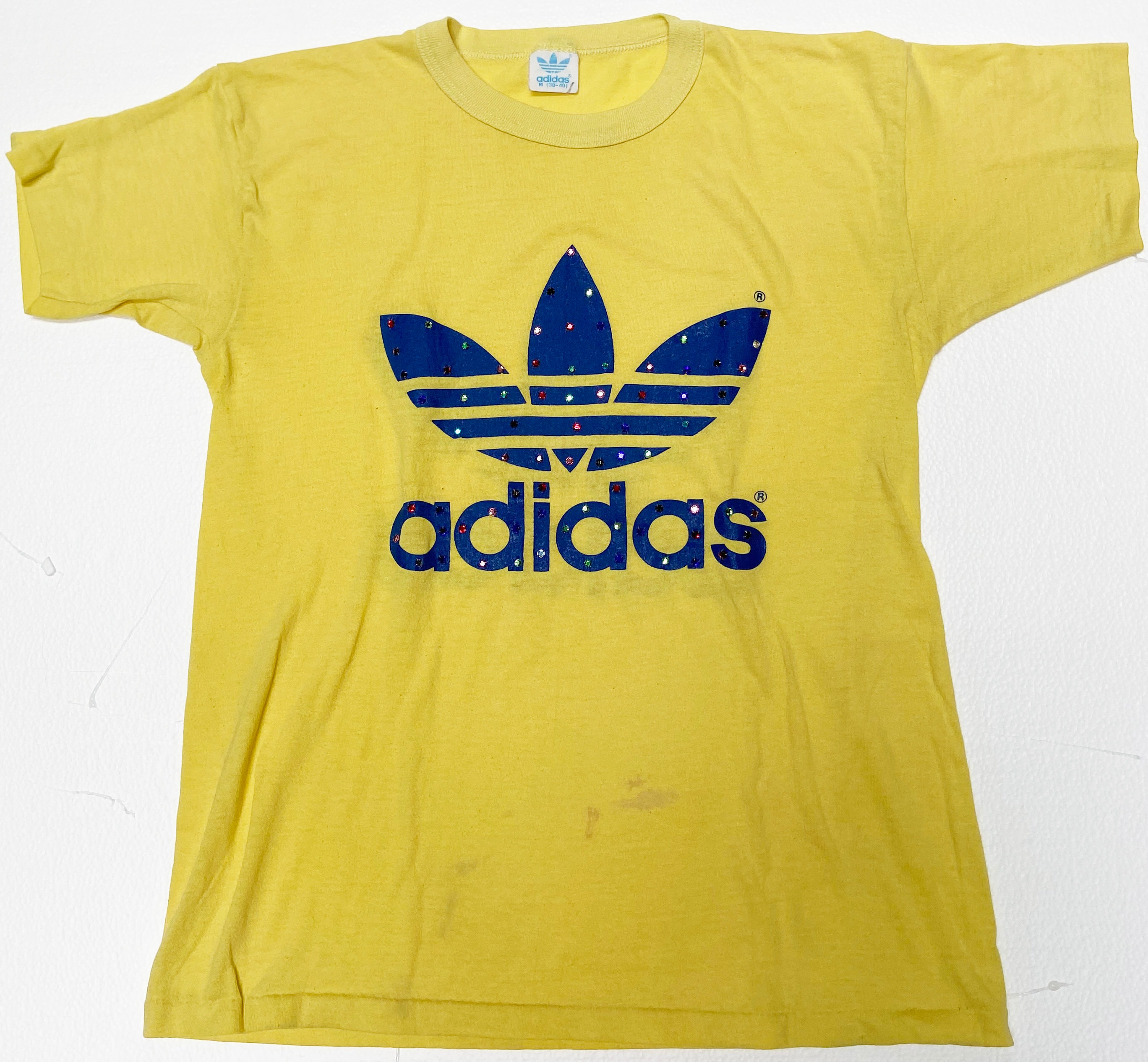 Vintage Early 1980s Adidas Rainbow Trefoil Tee Sz XS to S 