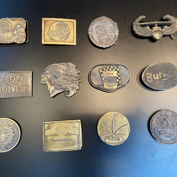 1970's Vintage Brass Belt Buckles