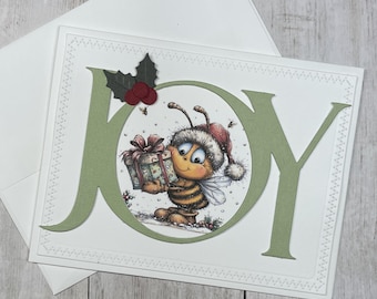5x Christmas #8 DIY Card Kit, Christmas Cards, Seasonal Cards, Bees, Christmas Bees, Christmas