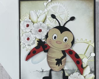 5x Summer#4 DIY Card Kit, Summer, Seasonal, Holiday, Ladybug, Flowers, Blank Cards, Card Kit, Cards