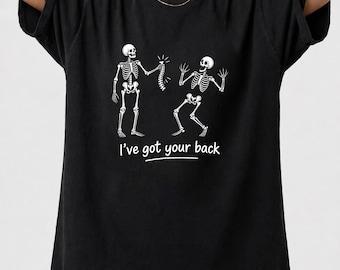 Comfort Colors Grappig Skelet T-shirt, 'I've Got Your Back' shirt, Halloween T-shirt, Spooky Skelet T-shirt, Grappig Halloween cadeau, Unisex shirt