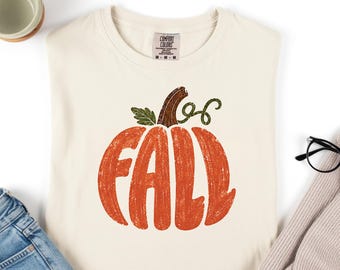 Herfstpompoenshirt, T-shirt met herfstprint, rustiek pompoenshirt, leuk oogstshirt, Thanksgiving-outfit, gezellig herfstcadeau