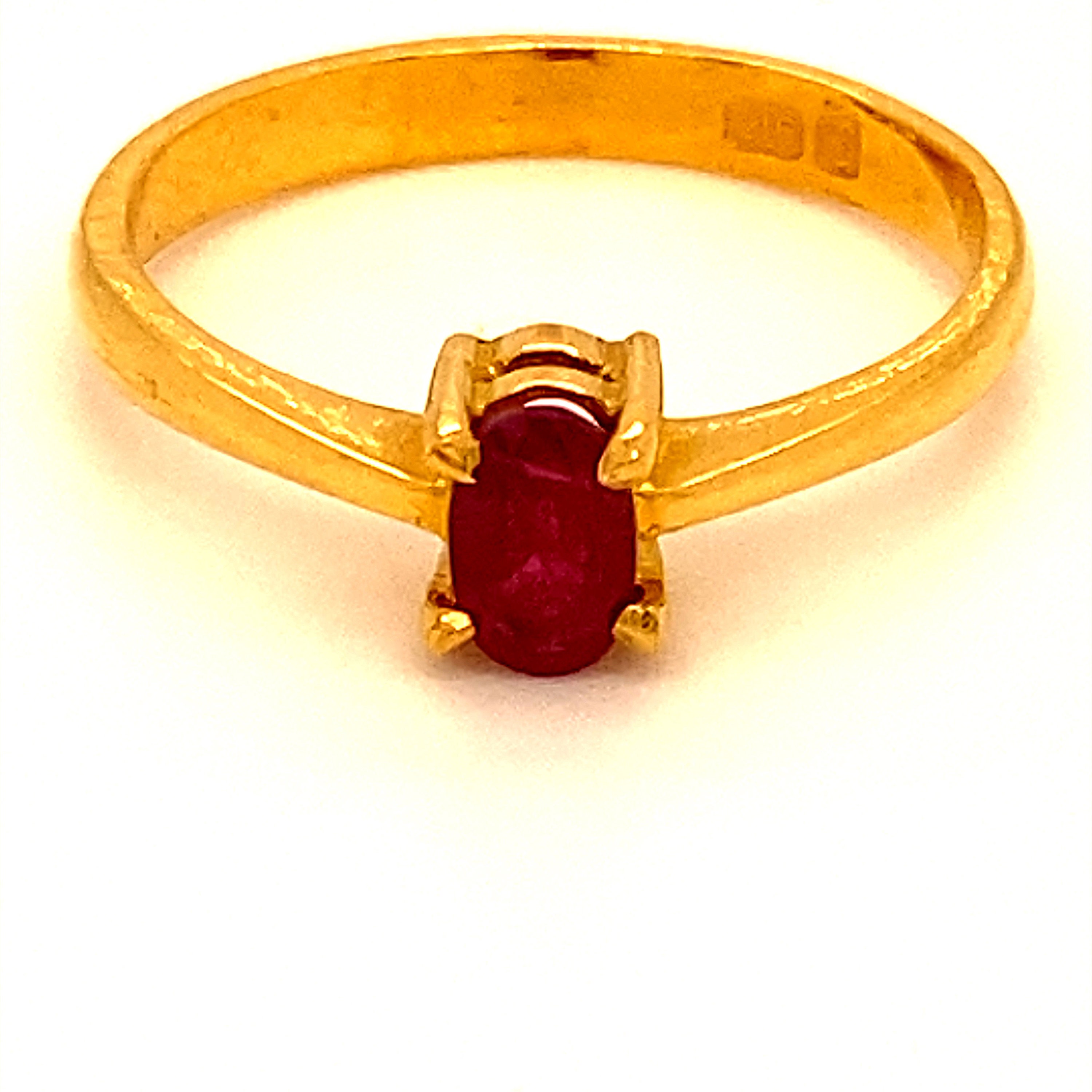 Kashmir Ruby Ring Kashmir Ruby .80ct Solid 22K Yellow Gold Etsy
