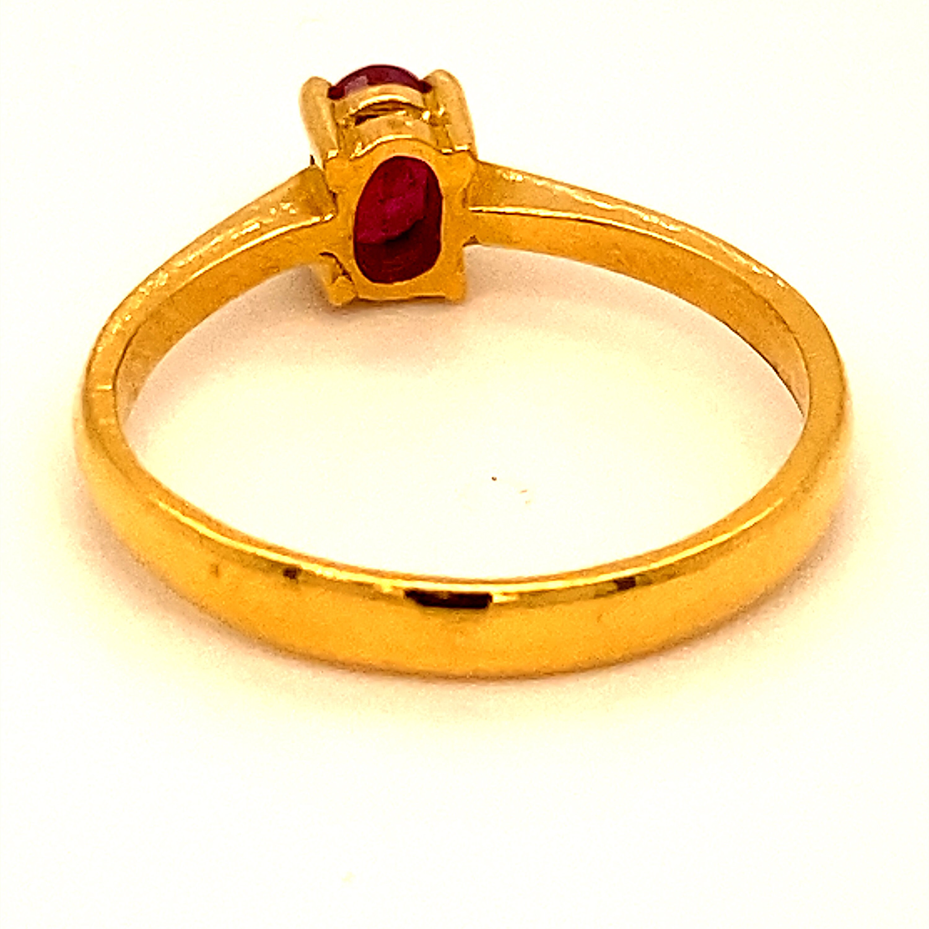 Kashmir Ruby Ring Kashmir Ruby .80ct Solid 22K Yellow Gold Etsy