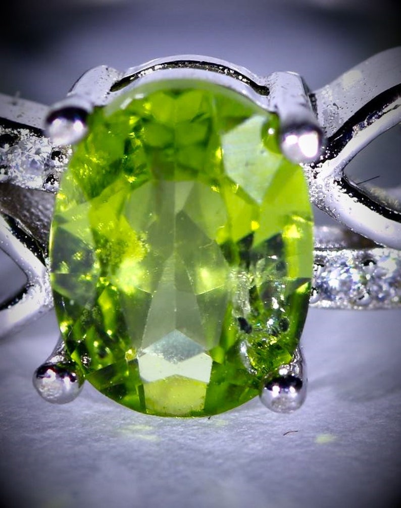 Ring Size 7 Tourmaline Ring Natural and Untreated Green Tourmaline 1.30ct Platinum Finish Solid 925 Sterling Silver Promise Ring Oval,