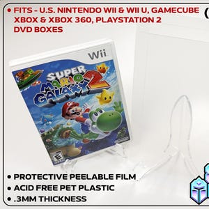 10 Box Protectors for DVD, Wii and Wii U, Xbox and Xbox 360, PS2, Gamecube GC Video Game Clear Case Boxes - 8Bit Armor