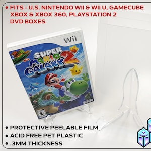 5 protectores de caja para DVD, Wii y Wii U, Xbox y Xbox 360, PS2, Gamecube GC - Cajas transparentes para videojuegos - 8Bit Armor