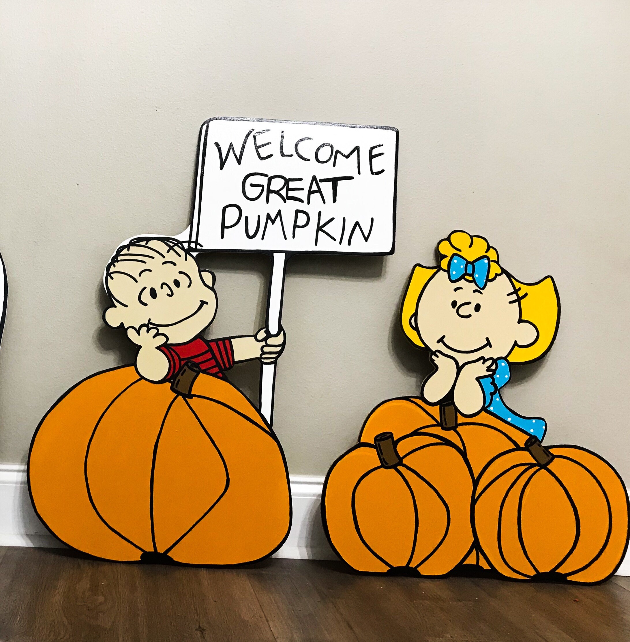 Peanuts Halloween Yard Sign, Lucy, Snoopy, Great Pumpkin, Snoopy and 
