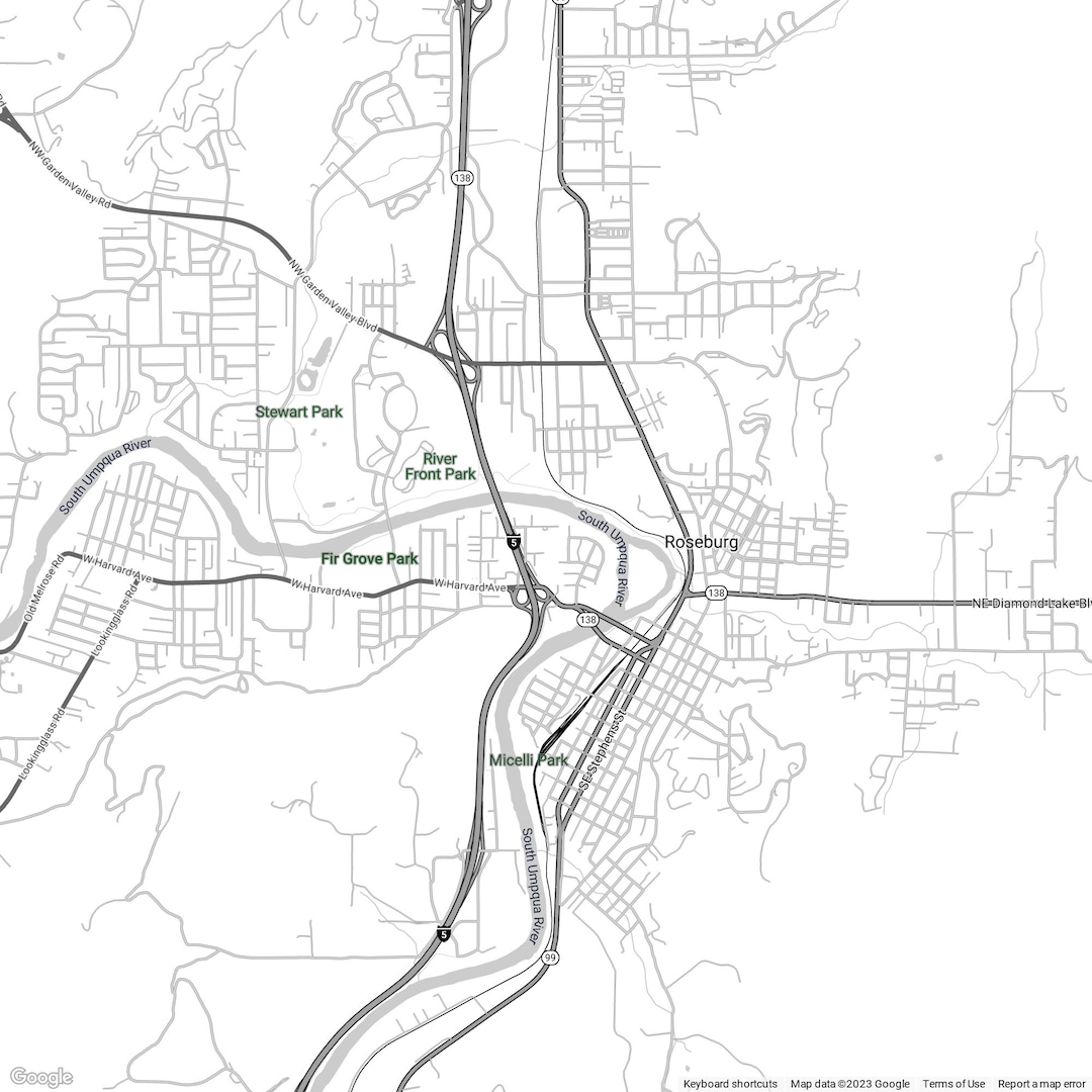 Roseburg Oregon Laser Map SVG Ai Lightburn File for Etsy