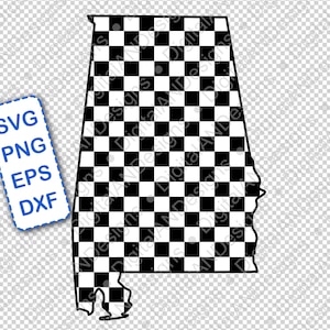 Alabama geruite SVG | Shirtontwerp AL | Helaas svg, png, dxf, eps | DIY-vinylsticker | Cricut, silhouet gesneden bestand | Direct downloaden