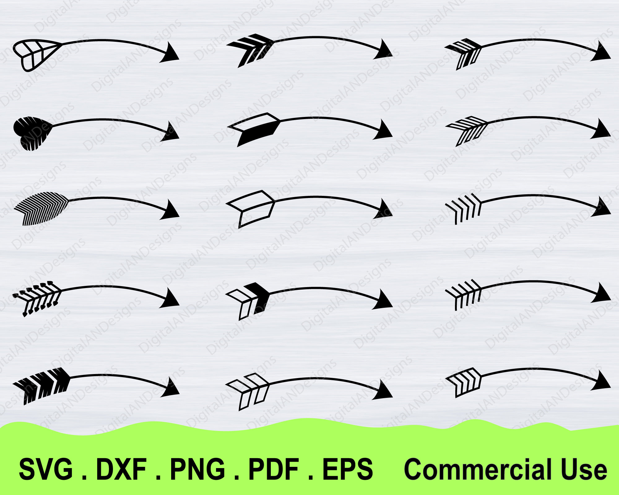 Download Curved Arrow Svg Digital Clipart Files For Printing Cutting Etsy