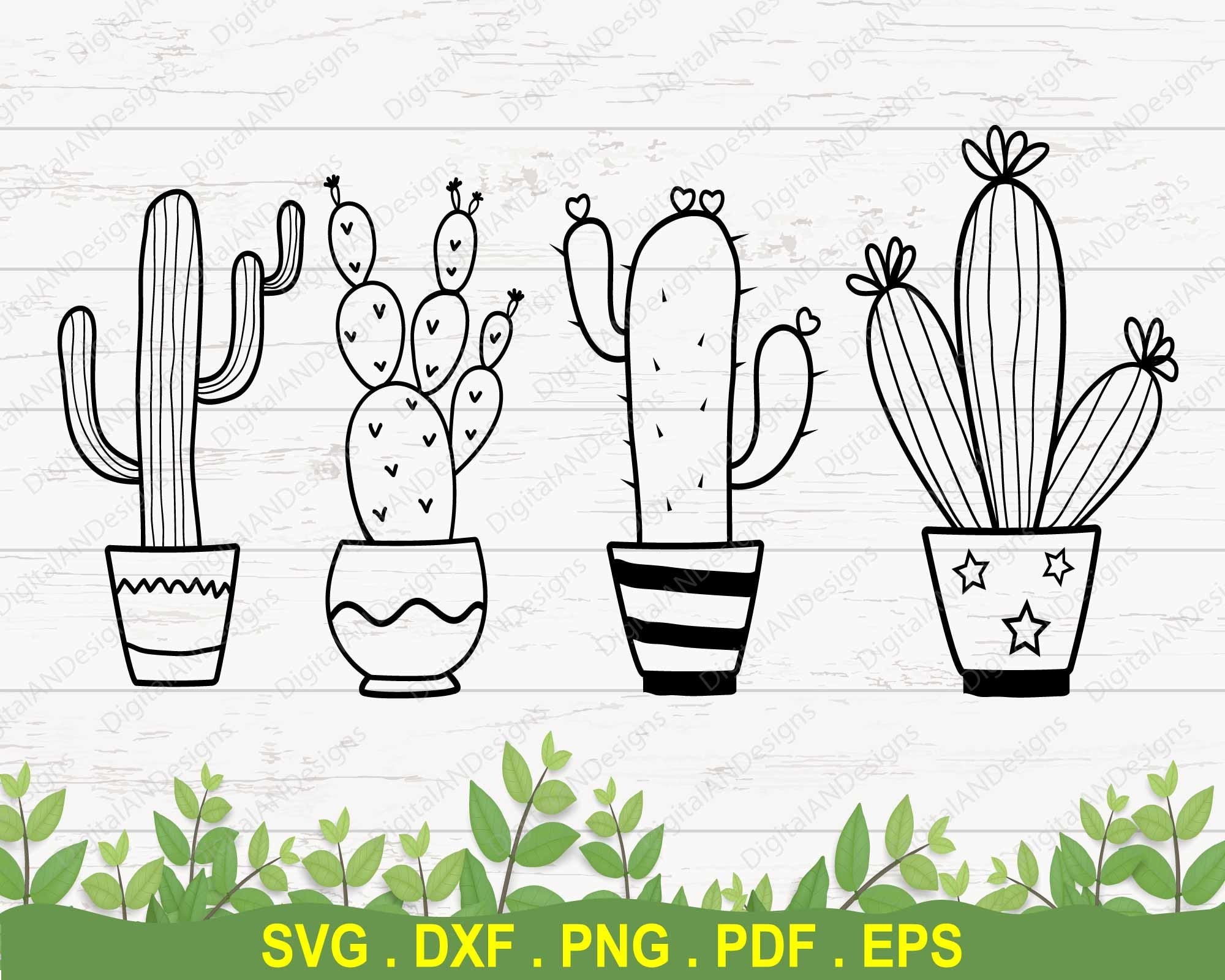 Download Cute Cactus Svg Cut File Cactus Clipart Monogram Succulent Etsy