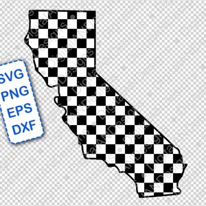 SVG à damier californien | Design de chemise Cali | Californie svg, png, dxf, eps | Sticker vinyle bricolage | Cricut, fichier de coupe silhouette | Téléchargement instantané