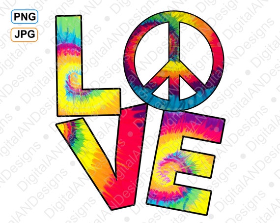 Peace Sign Png Design Hippie Tie Dye Digital Download 