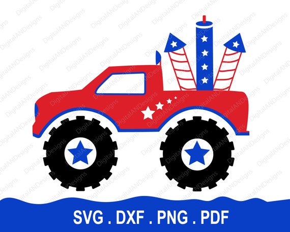 Download Truck 4th Of July Svg File America Patriotic Monster Truck Etsy