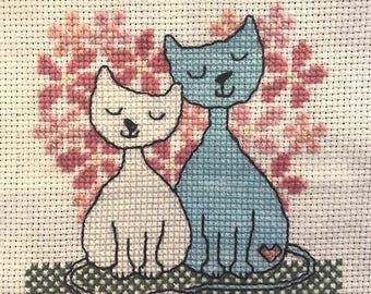 Cross stitch pattern "Love. The Kittens", 56x55 stitches