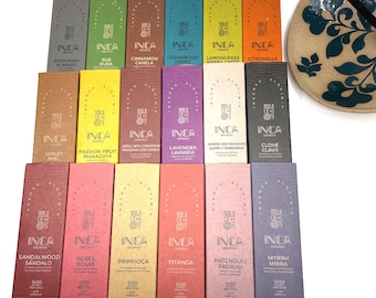 Inciensos brasileños naturales 18 aromas, inciensos Inca Aromas, haz tu propio paquete de inciensos, paquete de muestra