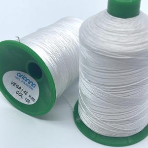 Arianna VEGA Italian yarns for tatting (frivolite technique), polyester yarn for Jewellery, Shuttle Needle Tatting, Thread for Tatting Lace white (100)