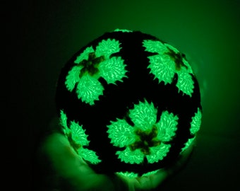 Soft glow in the dark ball, African flower ball, handmade ball, Cammomiles ball