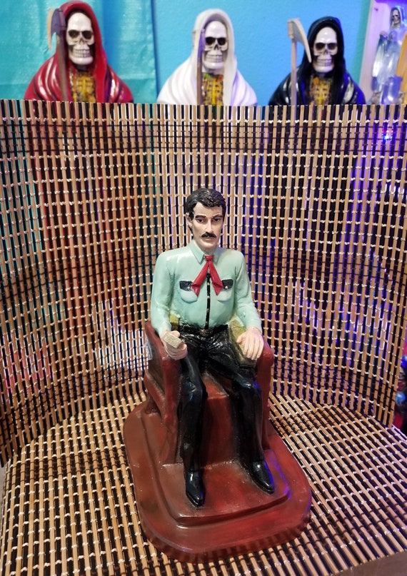 Jesus Malverde Seated Statue Fully Loaded Fixed For Protection Etsy