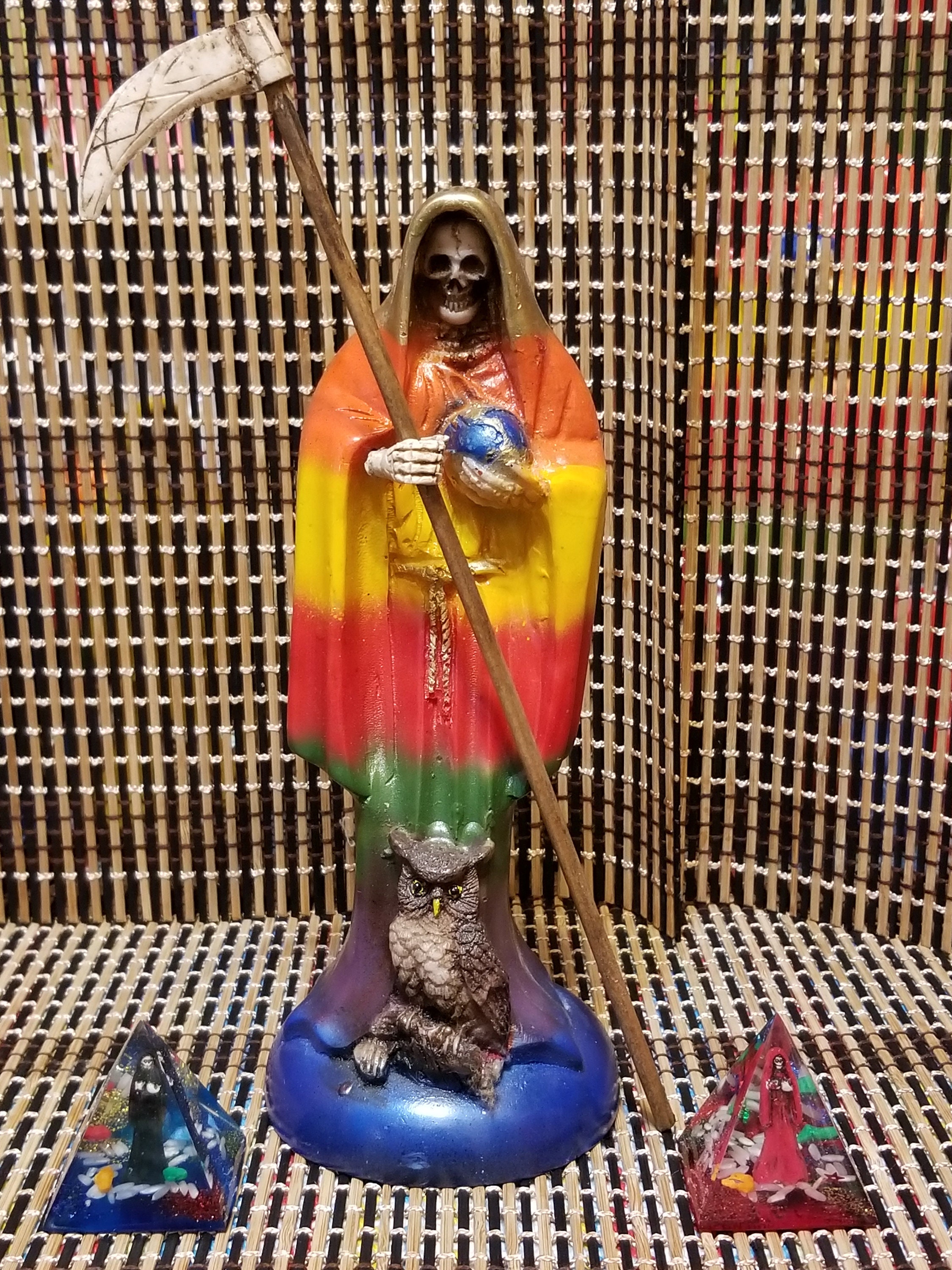 Santa Muerte 9 Inch Statue Resin Curada Holy Death Fixed Siete Etsy