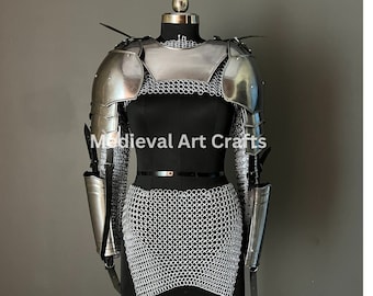 Medieval Hussar Gorget Pouldron Armor ,Chainmail Armor, Larp Armor, Cosplay Armor, Sca Armor, Gift Item for Men/women.