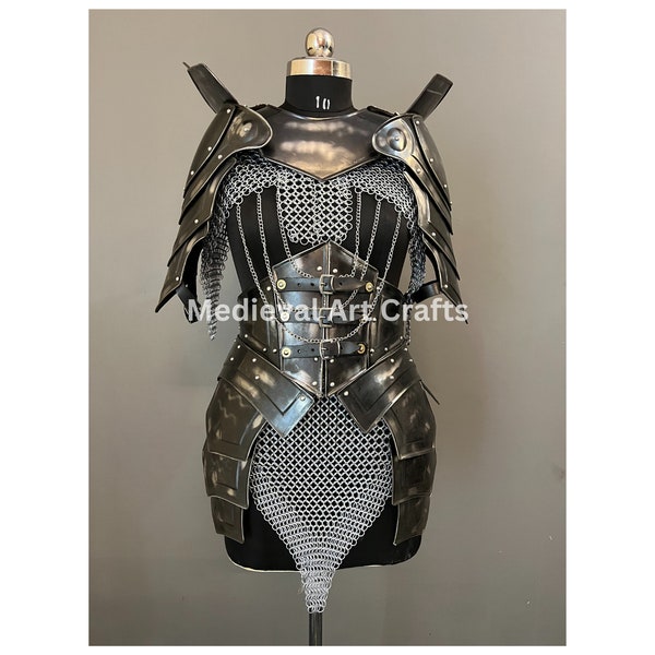 Medieval Ancient Cuirass Armor, Brave Lady Armor,Chainmail Armor, Cosplay Armor, Sca Armor, Larp Armor, Fantasy Armor, Gift for women