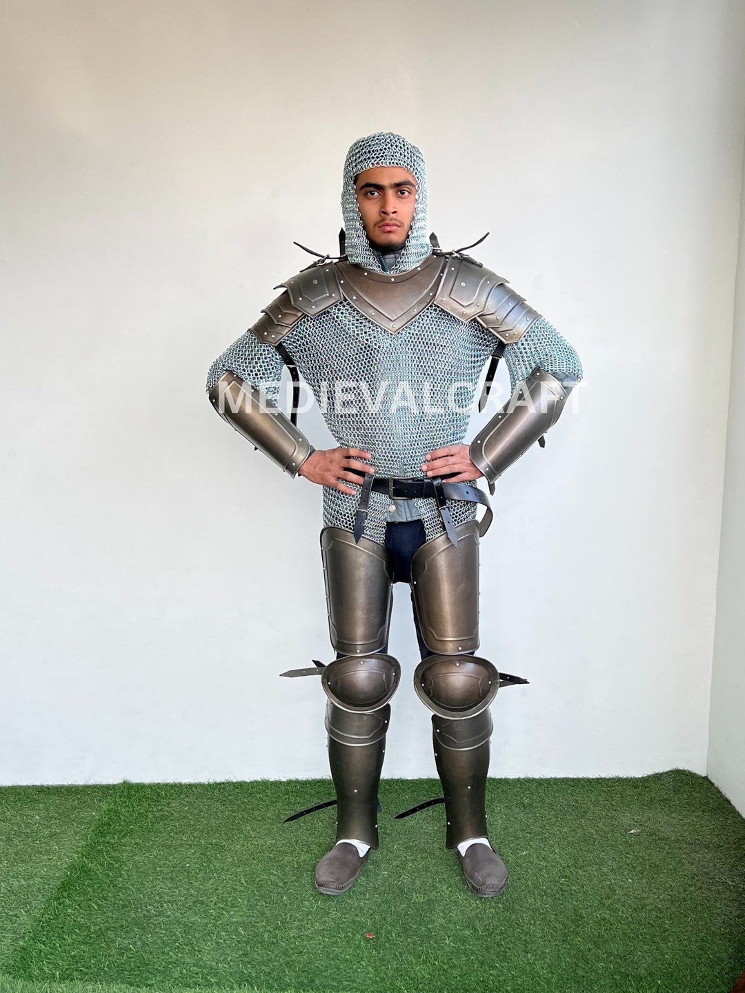 Medieval Knight Male Leg Guard Armor Pouldron Armor Etsy