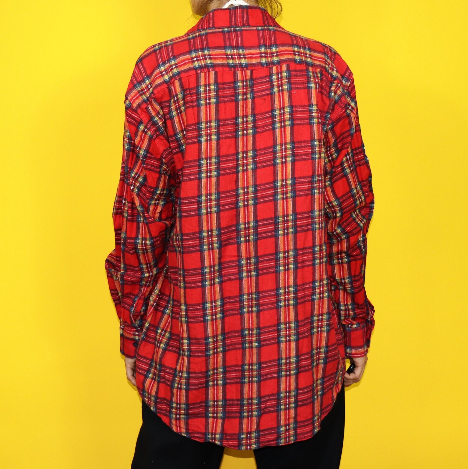 Vintage flannel shirt pattern plaid red Etsy