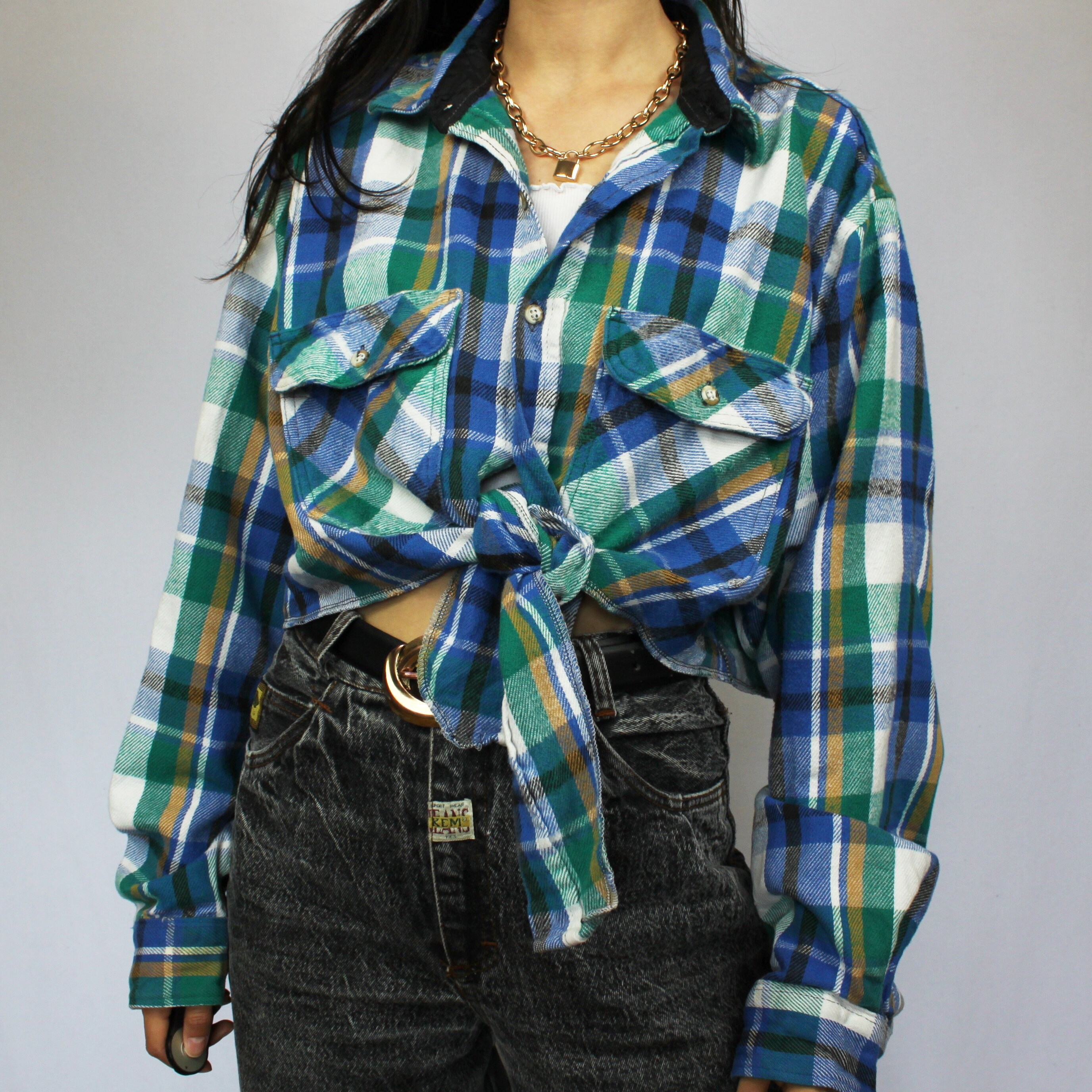 Reworked vintage flannel shirt pattern Etsy