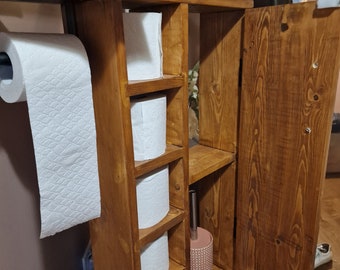 Rustic Wood Toilet Roll Paper Holder Toilet Roll holder Toilet Roll shelf