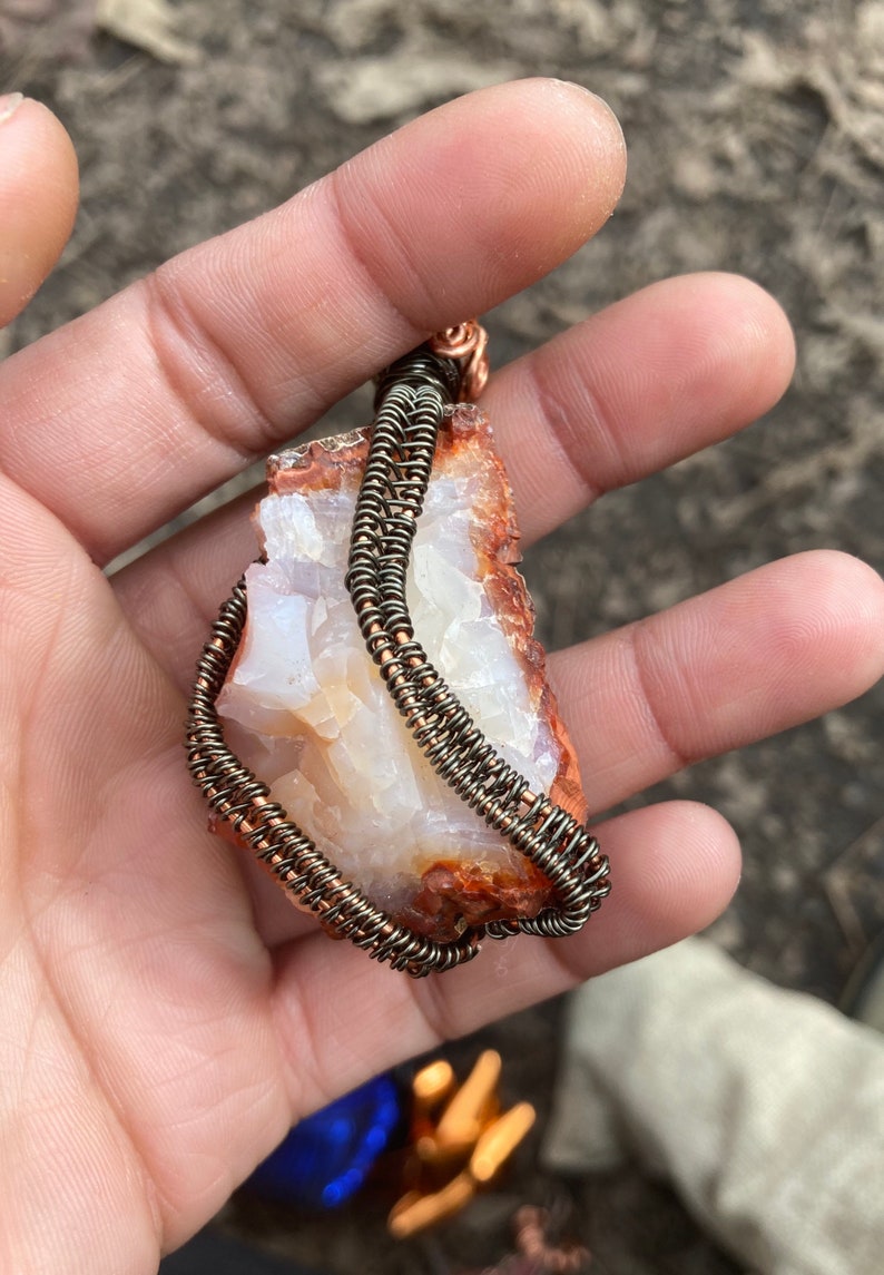 Copper Spiritual Gifts Protecting Grounding Necklace: Carnelian Healing Hematite Handmade Jewerly
