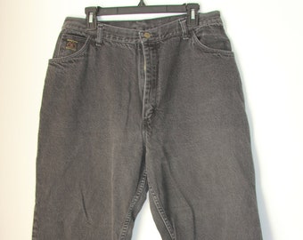 Vtg Wrangler America Women's Jeans 18 short High Rise Waist MOM Denim Black Jean- Vintage Jeans - 90s 80s Fashion high waisted Black jeans