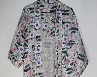 AS IS vintage 90s Joe Boxer Sweetie Pie Bear Teddy in Pajamas Hearts Novelty Print Cotton Quilting Crafting Fabric 44W