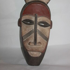 Vtg LG African Tribal Mask wall decor 24&quot;  tribal Mask African trading post - Healing mask - Vintage Wall Art Decor Mask Unique Gift